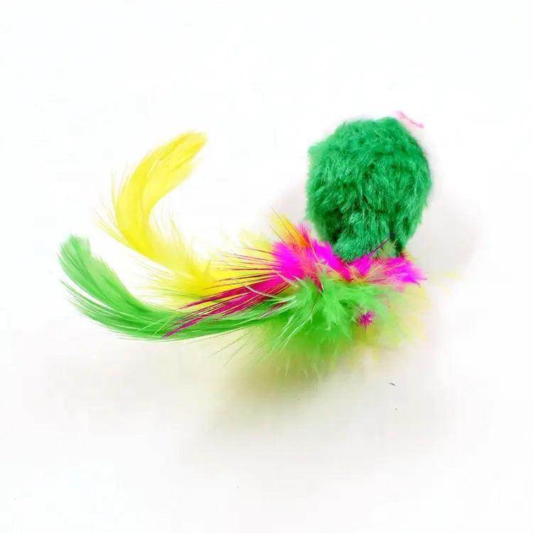 Fun Plush Cat Mouse Toys: 5 Pack with Colorful Tails - Simply Petastic