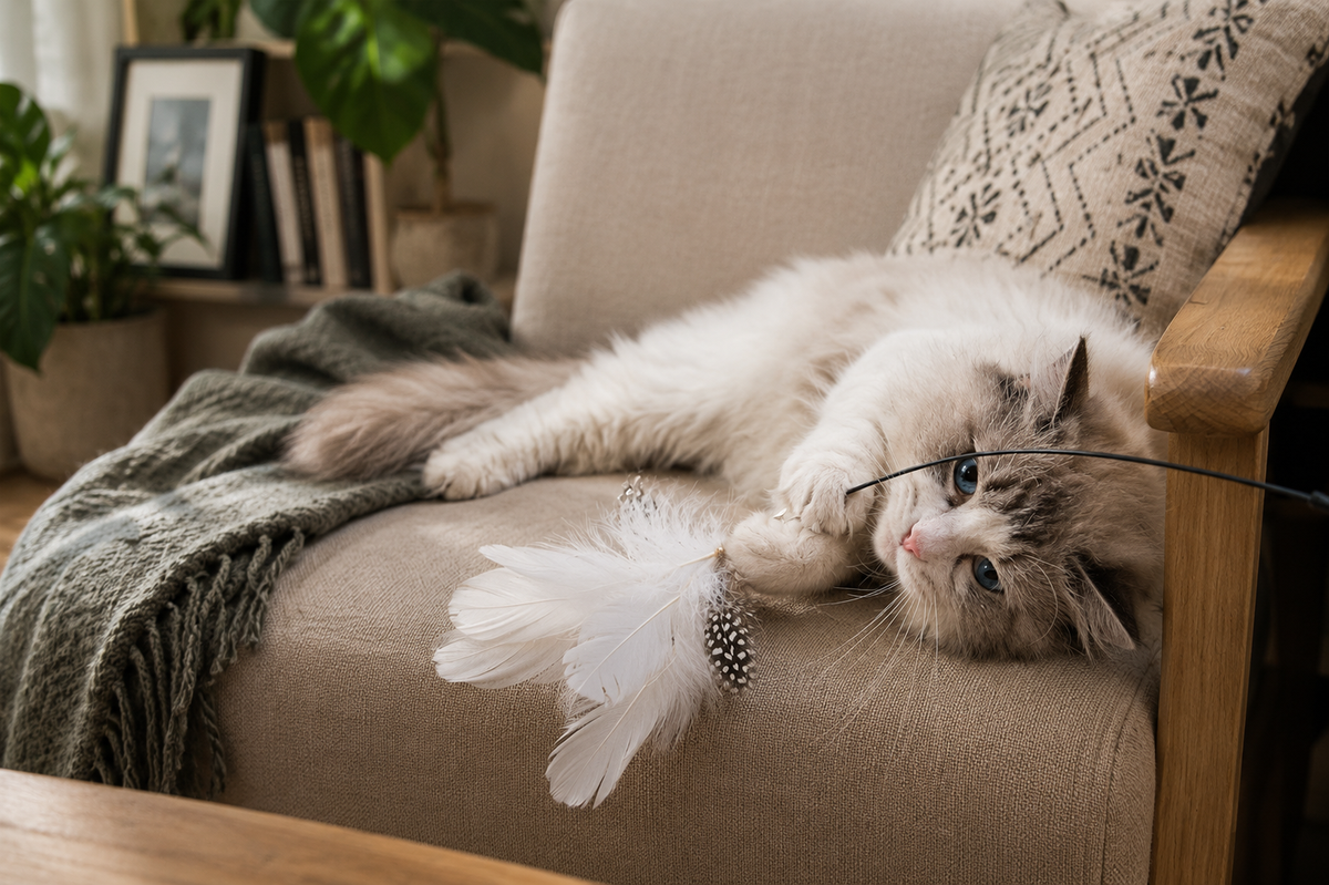 Cat Feather Toy Steel Wire Long Stick Cat Teaser Stick With Sucker