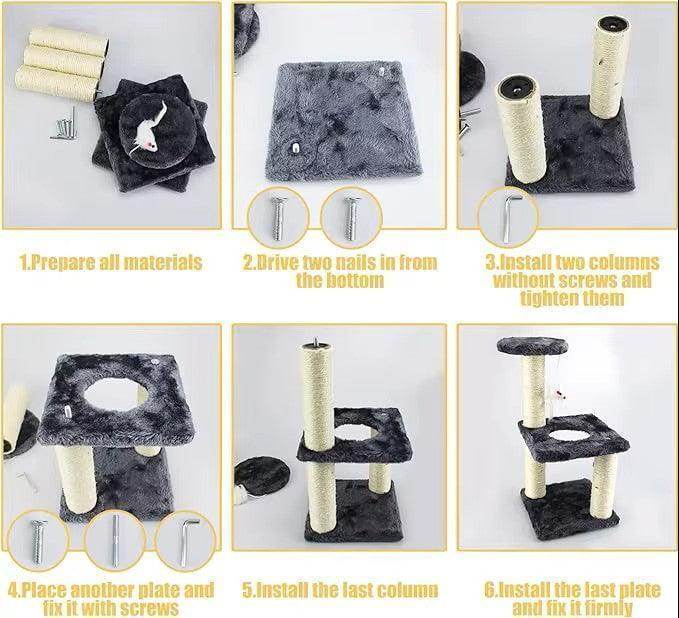 Active Cat Tower with Jumping Platform for Indoor Fun - Simply Petastic