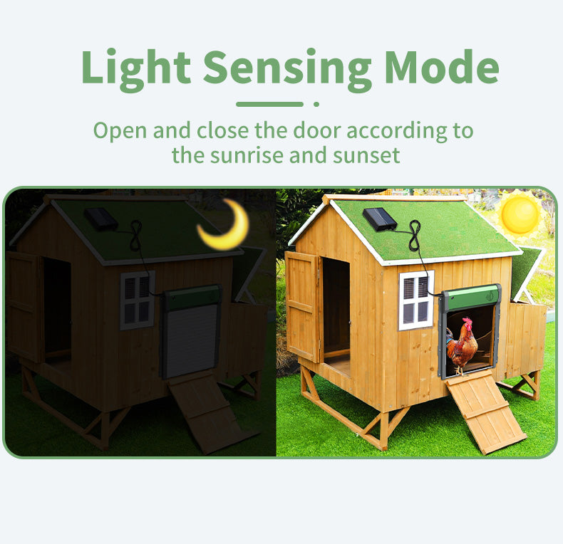 Roll Down Automatic Chicken Coop Door Solar Powered