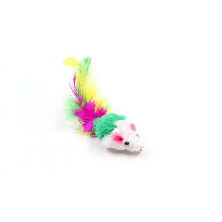 Fun Plush Cat Mouse Toys: 5 Pack with Colorful Tails - Simply Petastic