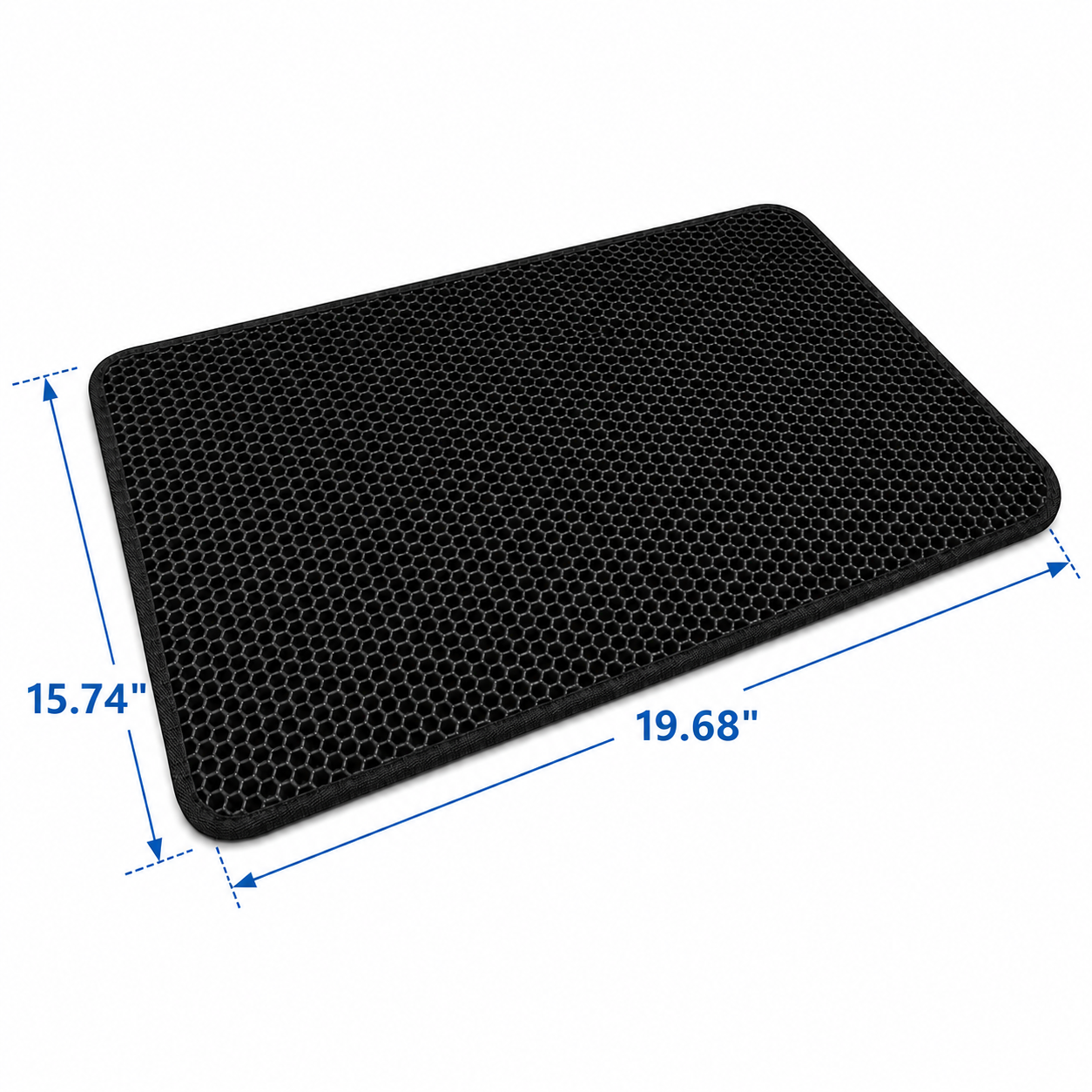 Cat Litter Trapping Mat, Honeycomb Double Layer Design, Urine and Water Proof Material, Scatter Control, Less Waste Easier to Clean, Washable
