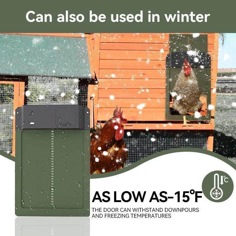Automatic Chicken Coop Door Opener Battery Powered Light Sense Control Waterproof Pet Flap Upgrade ABS House Gate