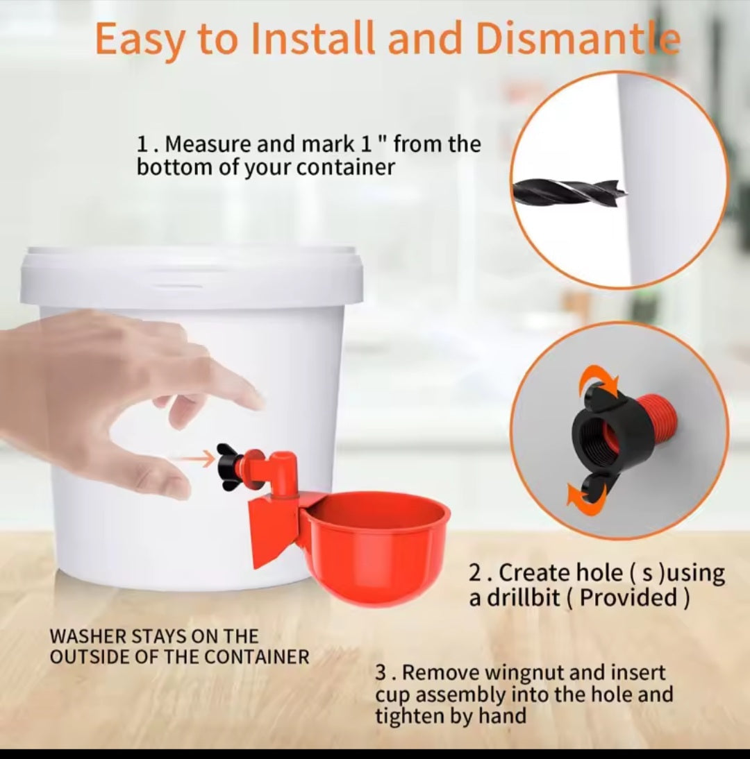 Automatic Water Cups Poultry Drinker Waterer Chicken Duck Quail Drinking Feeders