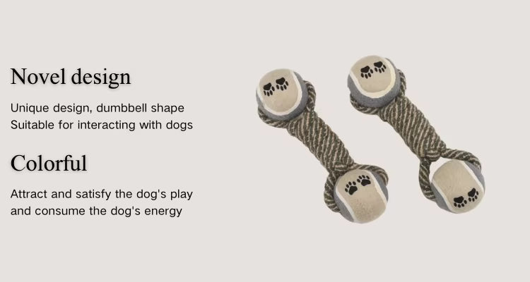 Dog Cotton Rope Toy, Dumbbell Ball Dog Toy, Chew Tennis Dog Toys