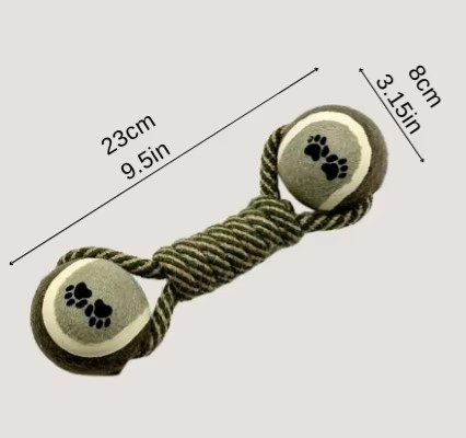 Dog Cotton Rope Toy, Dumbbell Ball Dog Toy, Chew Tennis Dog Toys